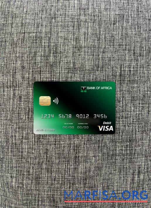Blank Burundi Africa bank visa card photolook front example